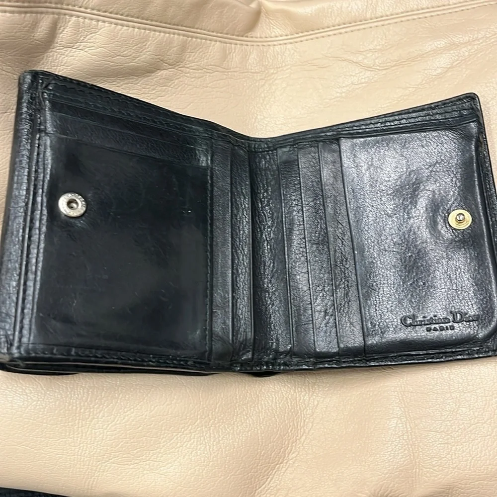 CHRISTIAN DIOR VINTAGE WALLET- black leather
